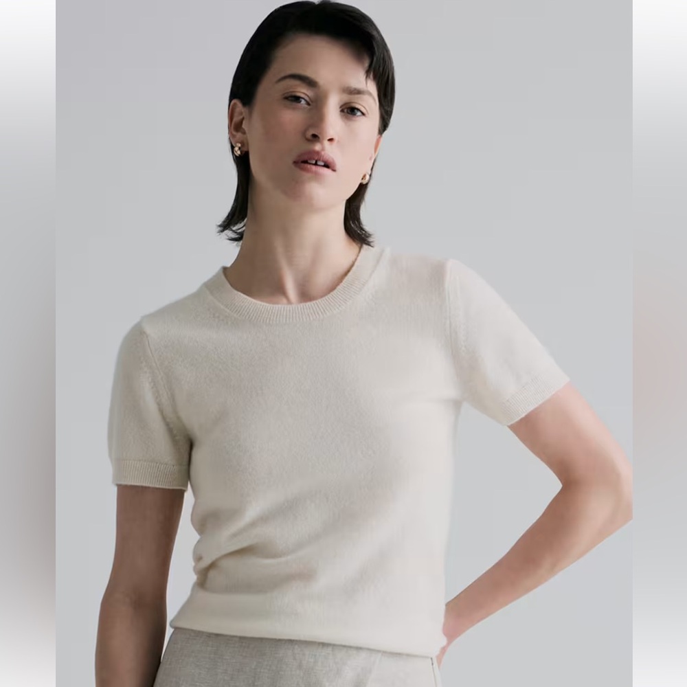 NWT Quince Mongolian Cashmere Tee 🌸